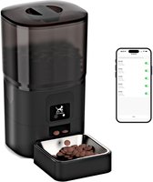 Viervoeter Feed - Automatische Voerbak 6L - Kat en Hond - Voerautomaat met App & Audio - Zwart