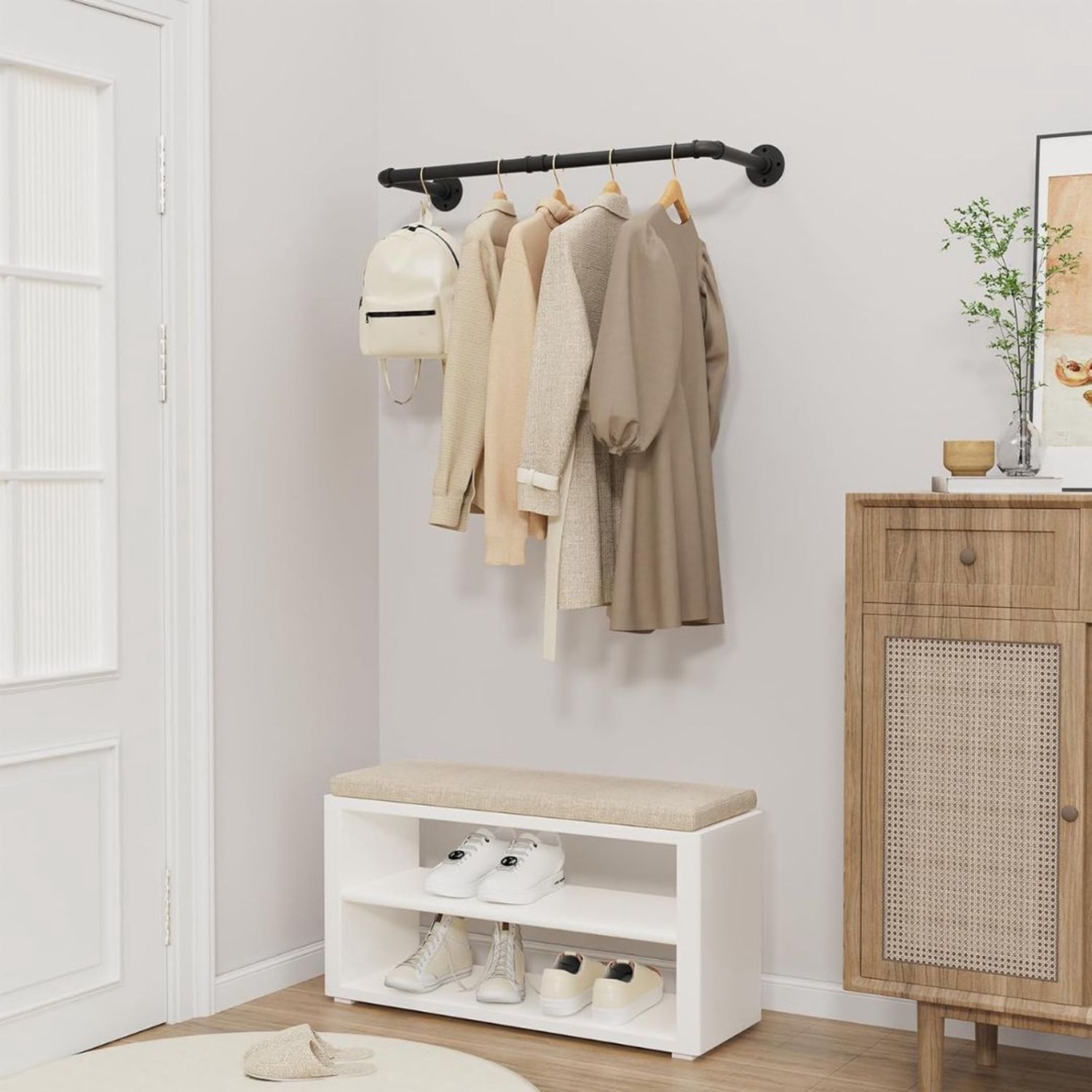 Kledingstangen voor aan de Muur - Kledingrek - Kledingroede - Zwart