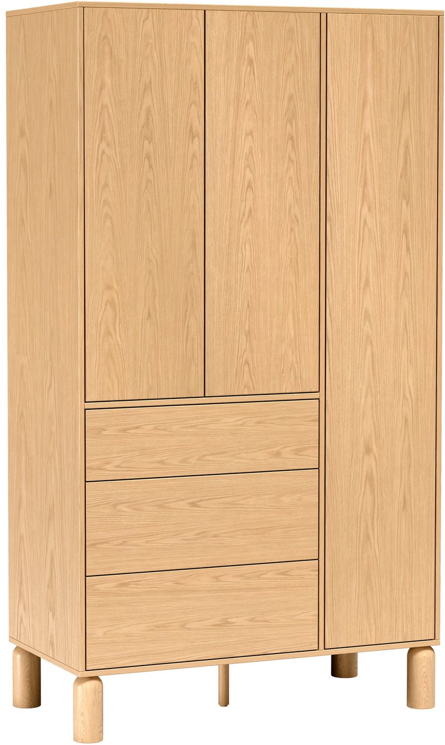 Selsey Sanden – Kledingkast met 3 lades, bookmatch eiken, 110 cm