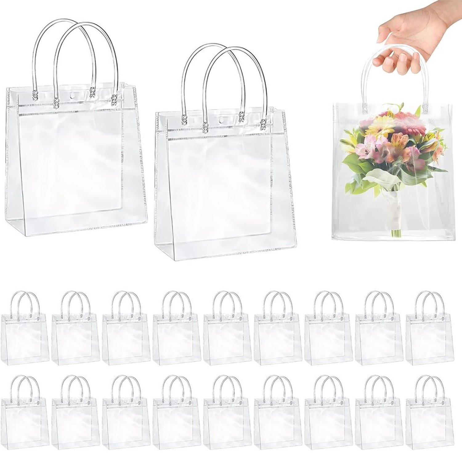 Transparante Cadeauzakjes met Handgrepen - 20 Stuks