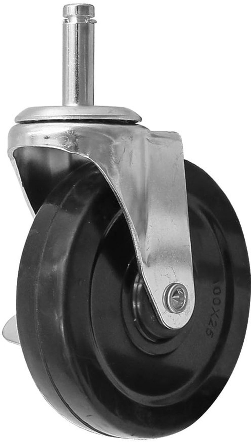 Poortwiel 100mm - Zwart Metalen Spoorwiel - Zwenkwiel voor Houten Poorten - Zwaar Uitgevoerd Veerpoortwiel - Laadvermogen 125 kg - 360° Draaibaar - Deurenwiel