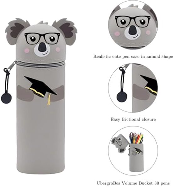Pen Case in Dier Vorm - 2-in-1 Silicone - Koala — afbeelding 3