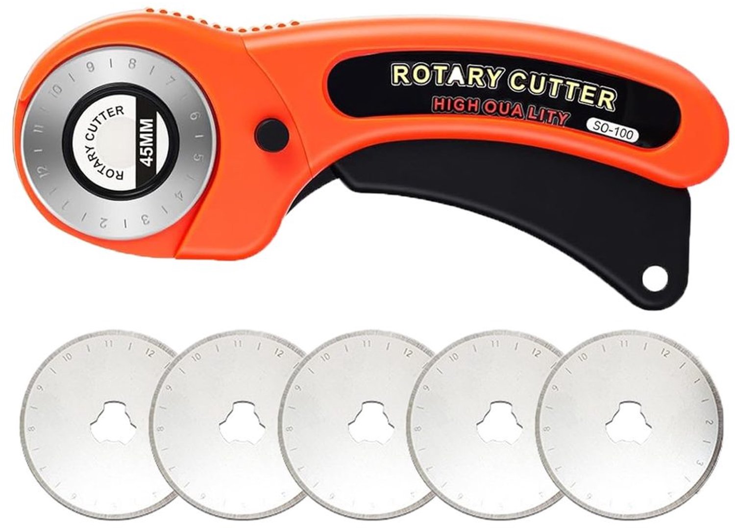 Rolmes 45 mm met 5 Vervangbladen voor Stoffen en Leer