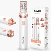 Parvale 3-in-1 SilkPro epilator in wit en roségoud met drie opzetstukken en productdoos.