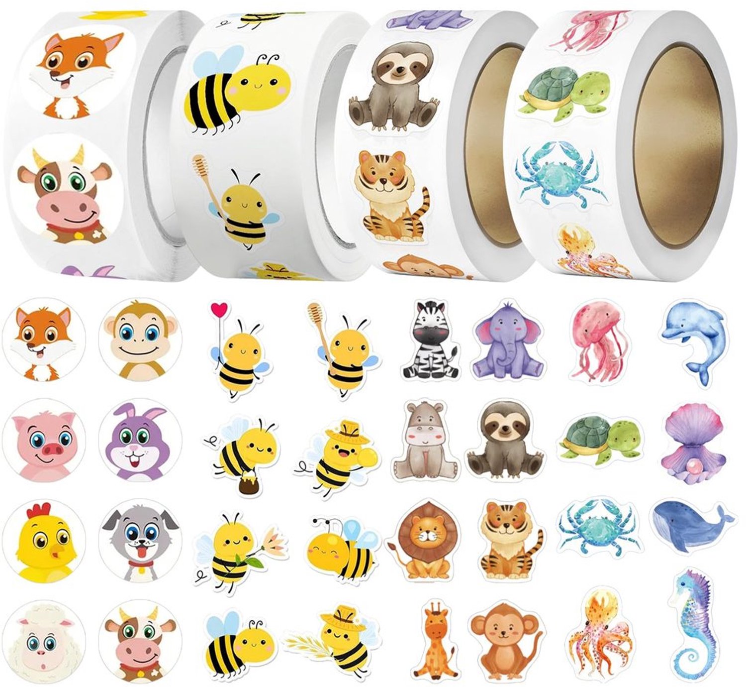 Set van 2000 Dierenbeloningsstickers voor Kinderen