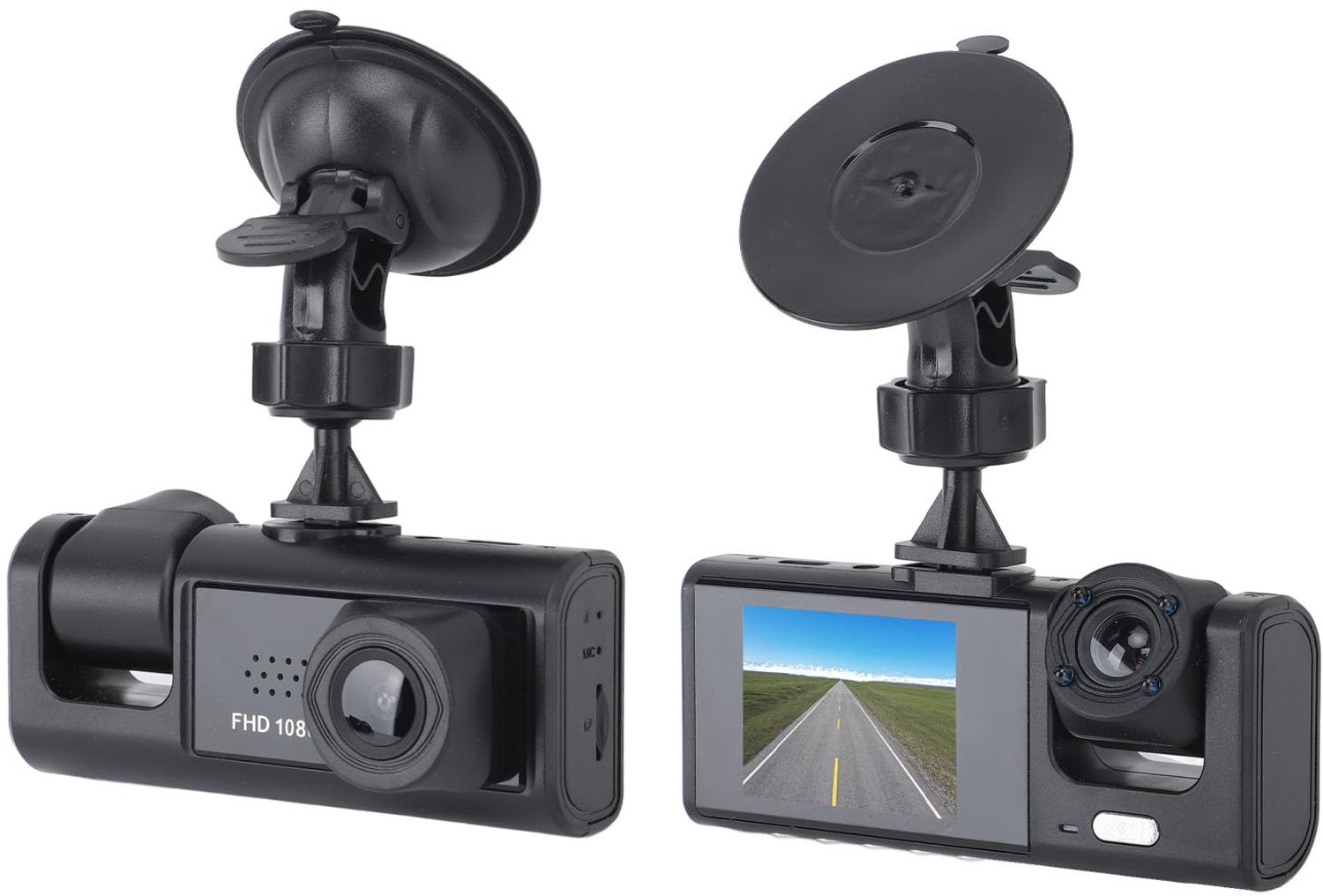 Dashcam 1080P HD - Dashcam voor Auto - Dashcam voor en Achter - Dashcam met G-Sensor - Dashcam met Nachtzicht - Dashcam met Groothoeklens - Autoregistratiecamera