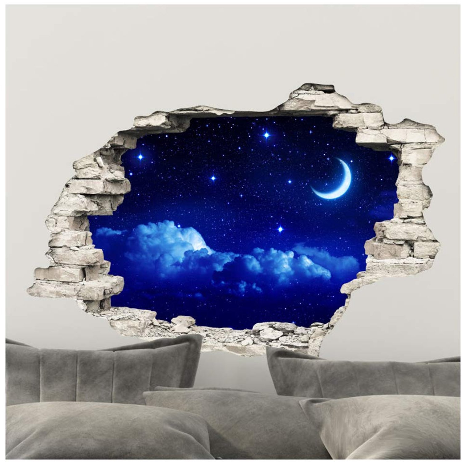 3D Effect Sticker voor Wanddecoratie 60 x 90 cm