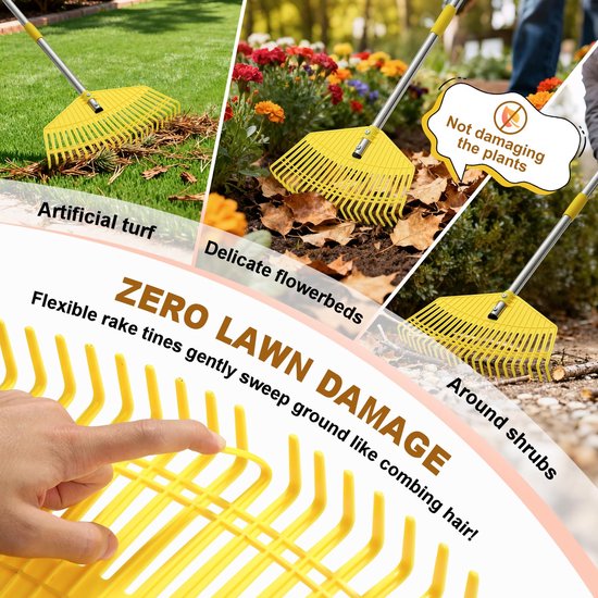Tuin Hark voor Bladeren, 42 cm Breed met Verstelbare Handgreep — afbeelding 2