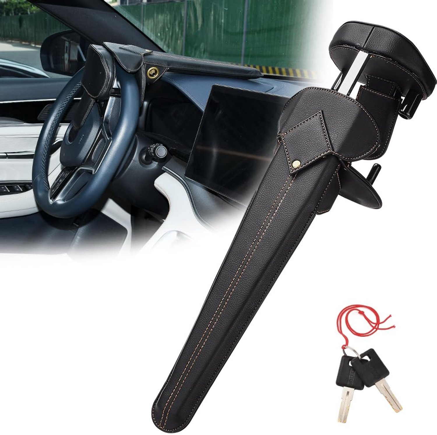 Stuurslot met keurmerk - Anti-diefstal slot - Diefstalbeveiliging - Autostuurklauw - Heavy Duty materiaal - Geschikt voor stuurwielen tot 7 cm dik - Stuurbeveiliging