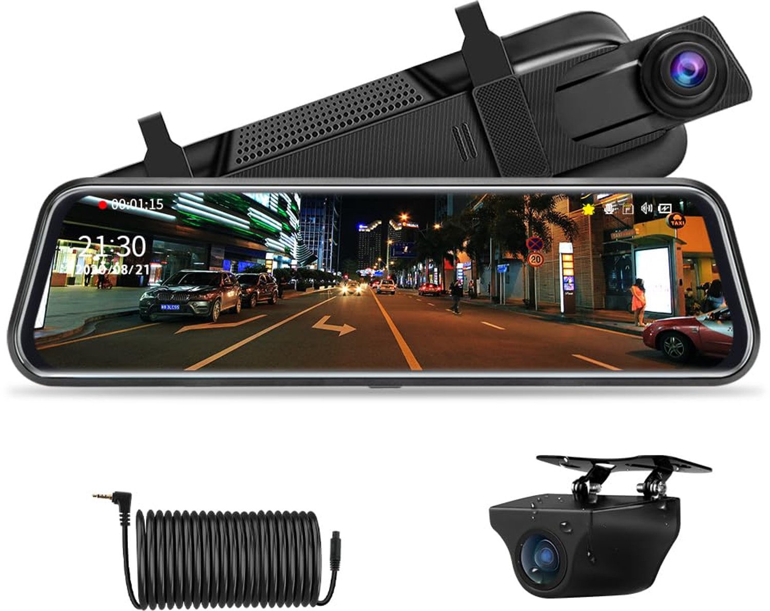 Dashcam met 10 Inch Touchscreen en Achteruitrijcamera