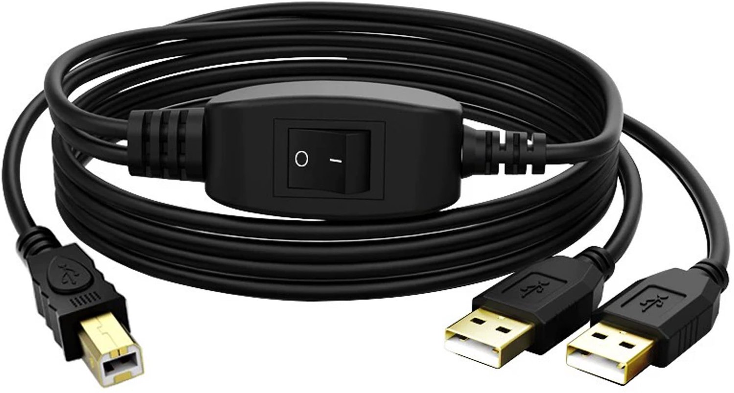 2-in-1 USB Printer Kabel Splitter met Wisselknop (4.5m)