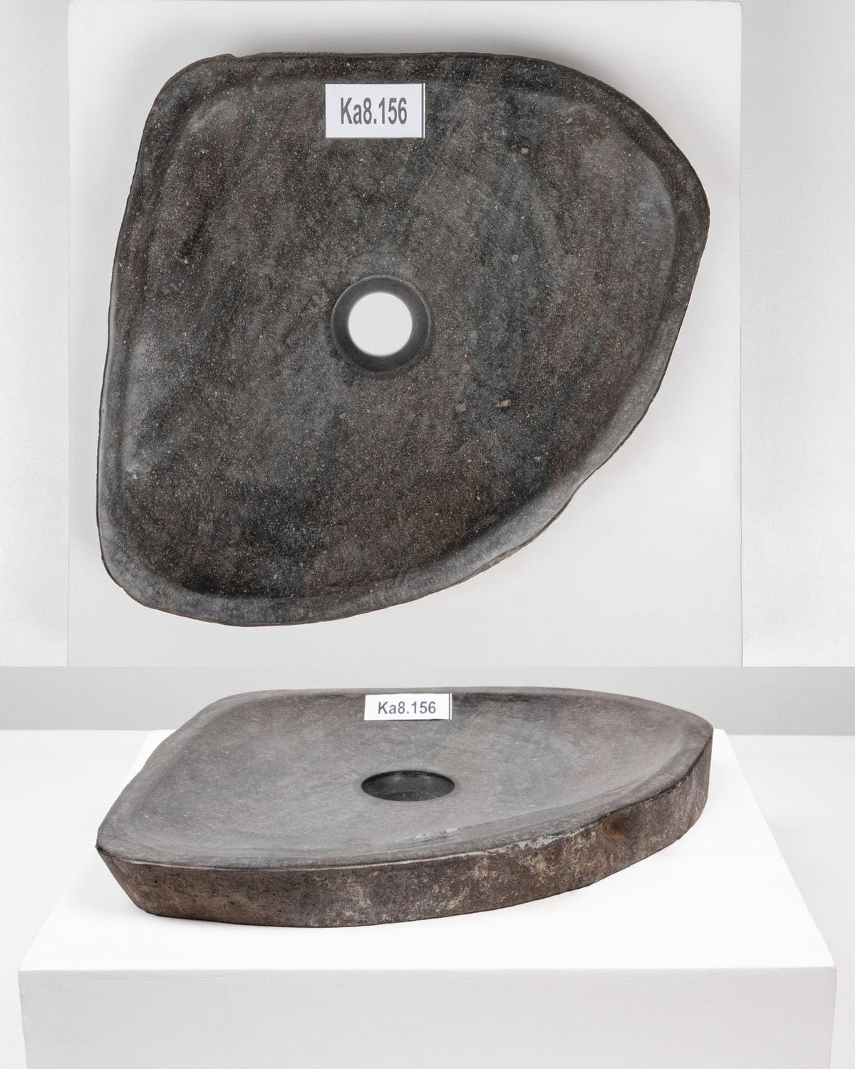 Natuursteen Wastafel - Extra Plat 40 cm - Uniek Ontwerp