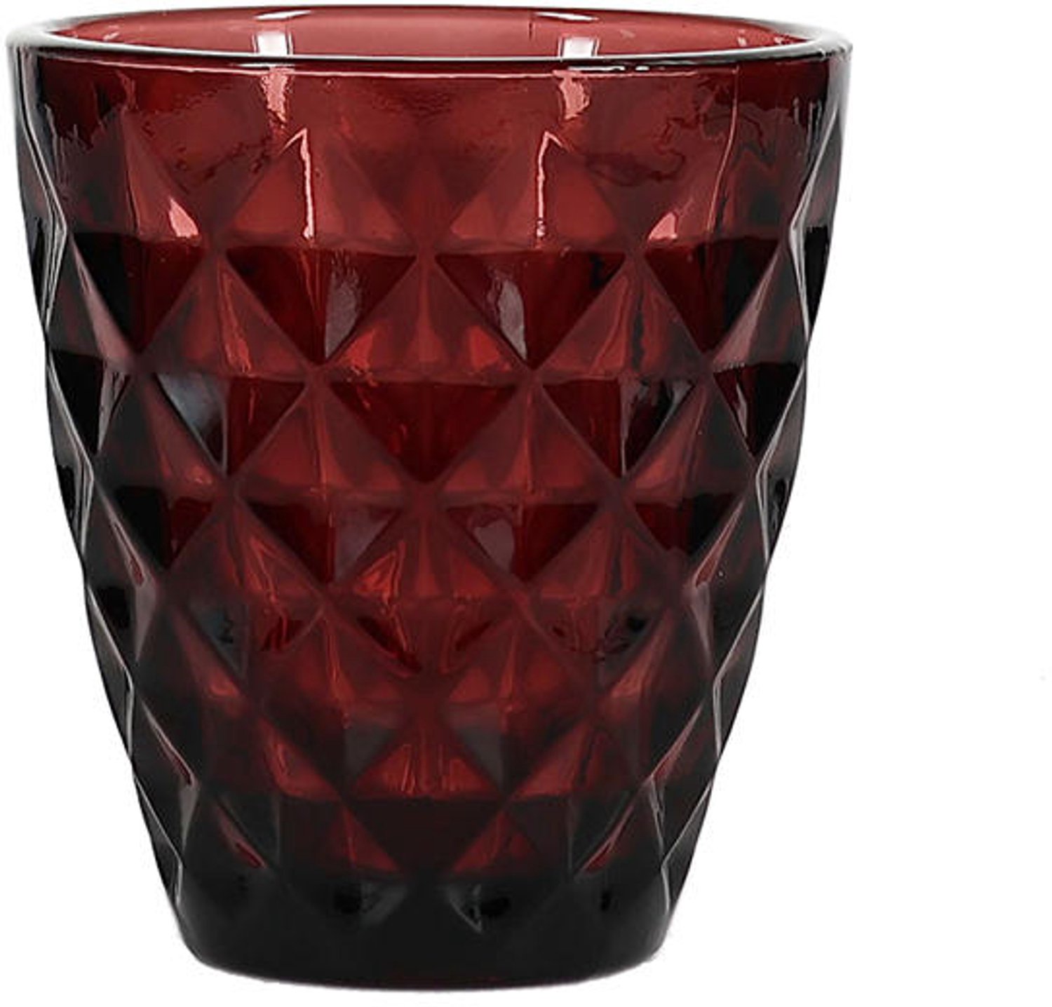 Fameilleur glas 27cl bordeauxrood Prisma set van 4 - glazen drinkglas, voor water, frisdrank, wijn en cocktails, vaatwasserbestendig, voedselveilig, servies voor thuis, restaurant en horeca, mooi als cadeau