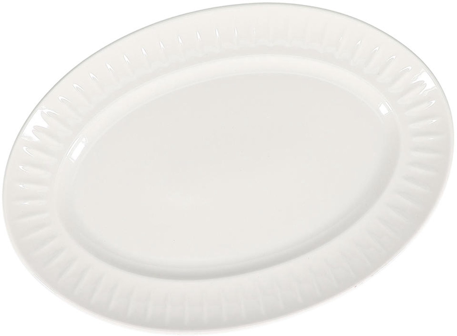 Fameilleur serveerschaal 36x25,5cm wit Solar set van 4 - porseleinen schaal om te serveren en delen, voor salades, bijgerechten, fruit en hapjes, vaatwasser- en magnetronbestendig, voedselveilig, servies voor thuis, restaurant en horeca