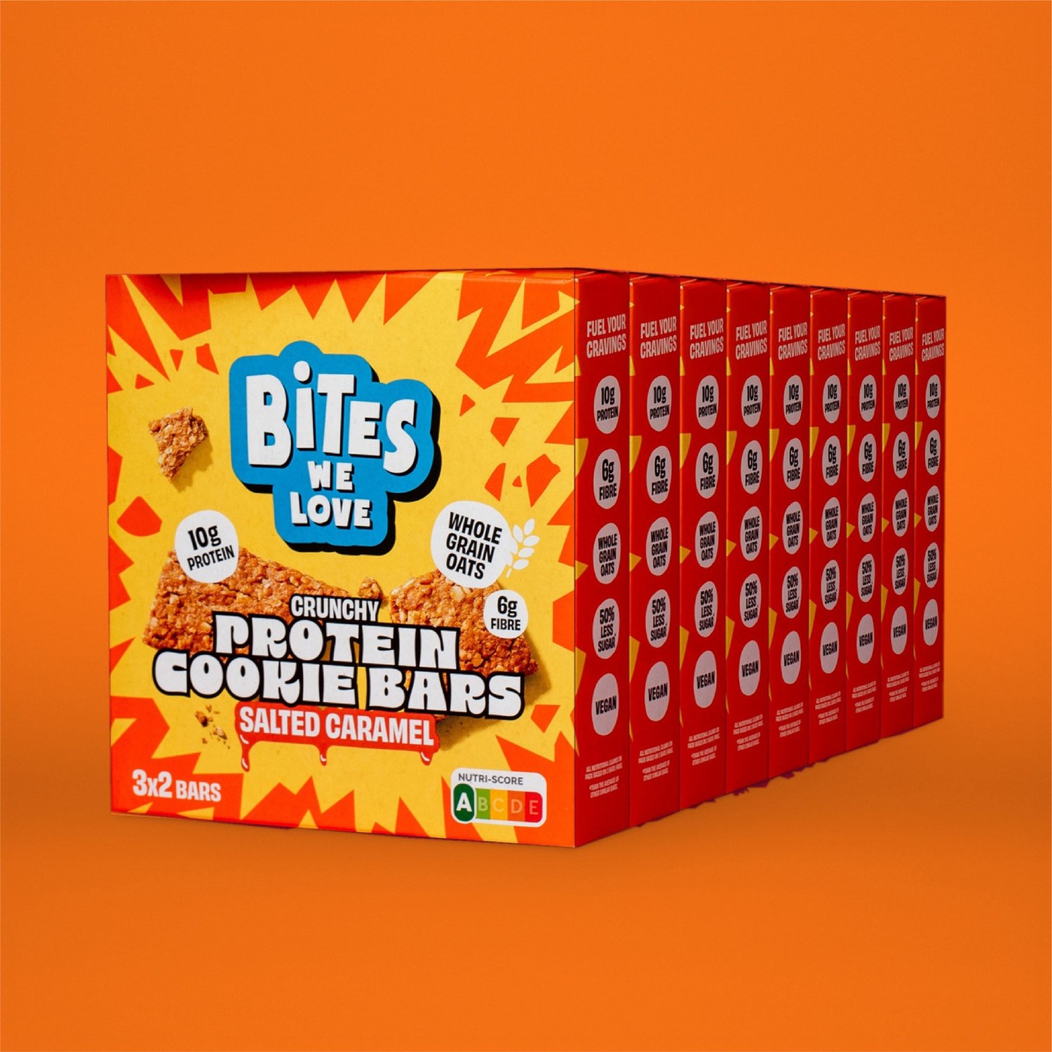 BitesWeLove Crunchy Protein Cookie Bars Salted Caramel 9*(3*40g)
