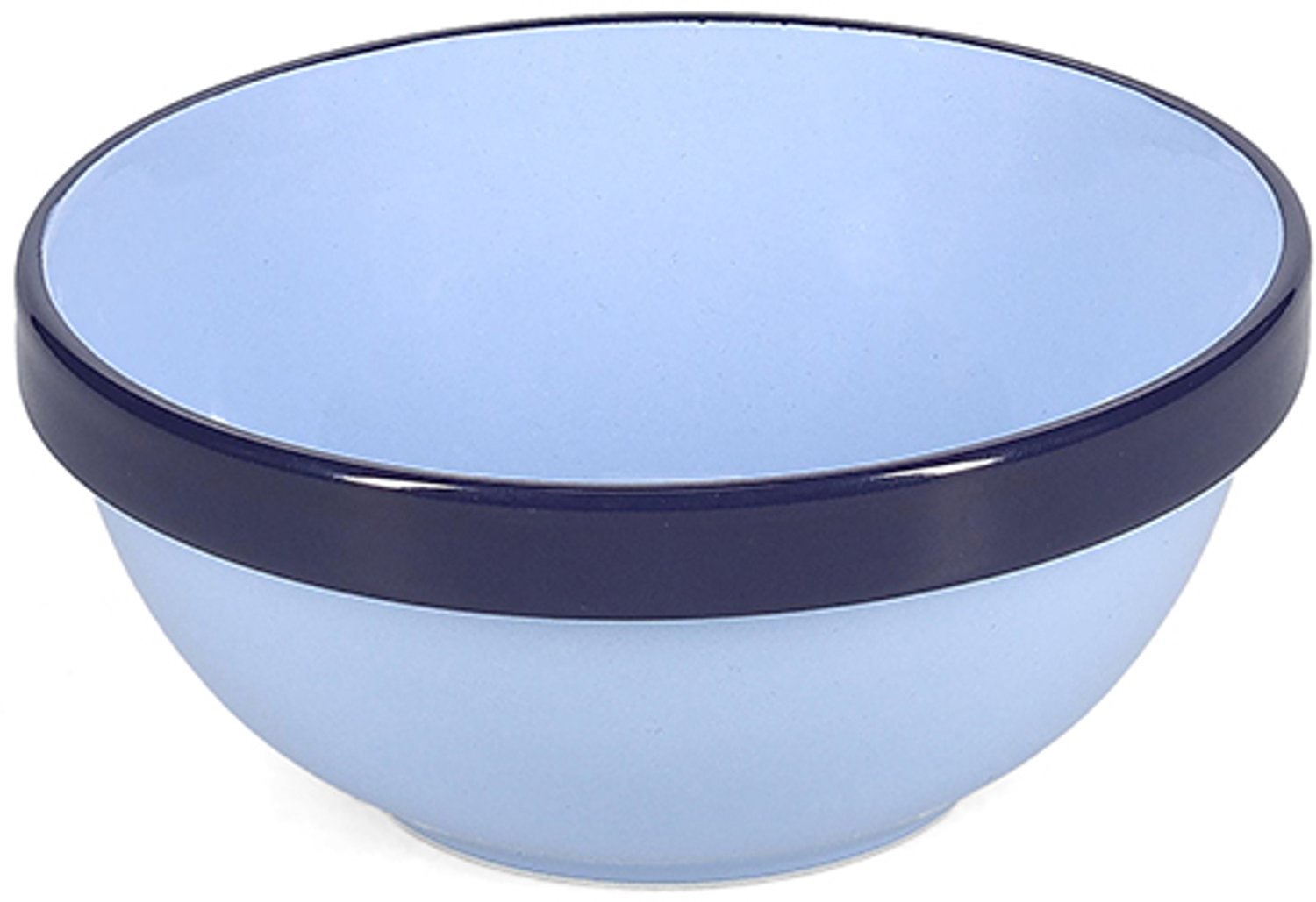 Fameilleur kom 15,5xH6,5cm blauw Duo set van 4 - stenen serveerkom en schaaltje, voor ontbijt, muesli, soep, dessert, snacks en bijgerechten, vaatwasser- en magnetronbestendig, voedselveilig, servies voor thuis, restaurant en horeca, mooi als cadeau