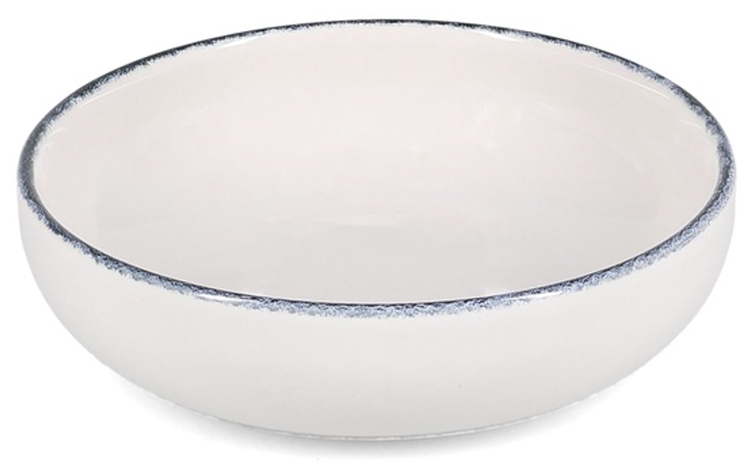 Fameilleur kom 16xH5cm zwart rim Fade set van 4 - stenen serveerkom en schaaltje, voor ontbijt, muesli, soep, dessert, snacks en bijgerechten, vaatwasser- en magnetronbestendig, voedselveilig, servies voor thuis, restaurant en horeca, mooi als cadeau