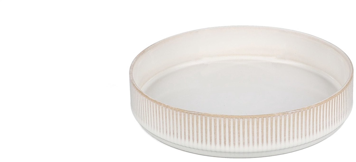 Fameilleur kom 19xH4cm beige Silva set van 4 - stenen serveerkom en schaaltje, voor ontbijt, muesli, soep, dessert, snacks en bijgerechten, vaatwasser- en magnetronbestendig, voedselveilig, servies voor thuis, restaurant en horeca, mooi als cadeau