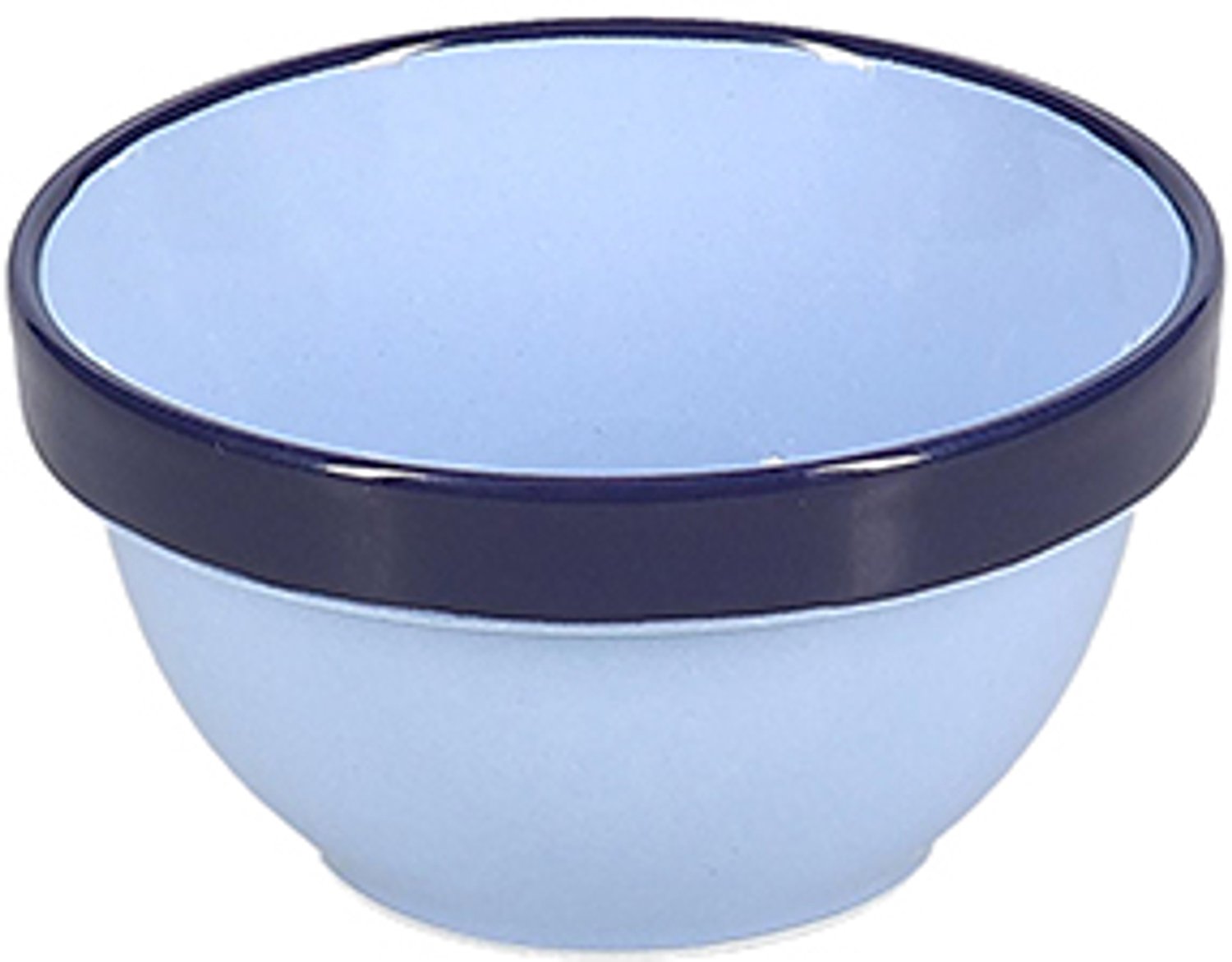 Fameilleur kom 9xH5cm blauw Duo set van 4 - stenen serveerkom en schaaltje, voor ontbijt, muesli, soep, dessert, snacks en bijgerechten, vaatwasser- en magnetronbestendig, voedselveilig, servies voor thuis, restaurant en horeca, mooi als cadeau