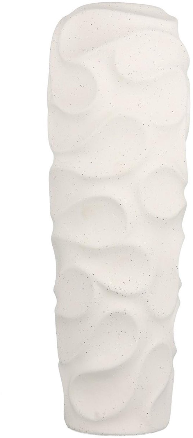 Fameilleur vaas 17xH59cm vanilla silk Rivu - stenen decoratieve bloemenvaas, voor bloemen, takken en droogbloemen, woondecoratie voor modern interieur, mooi als cadeau vanilla beige