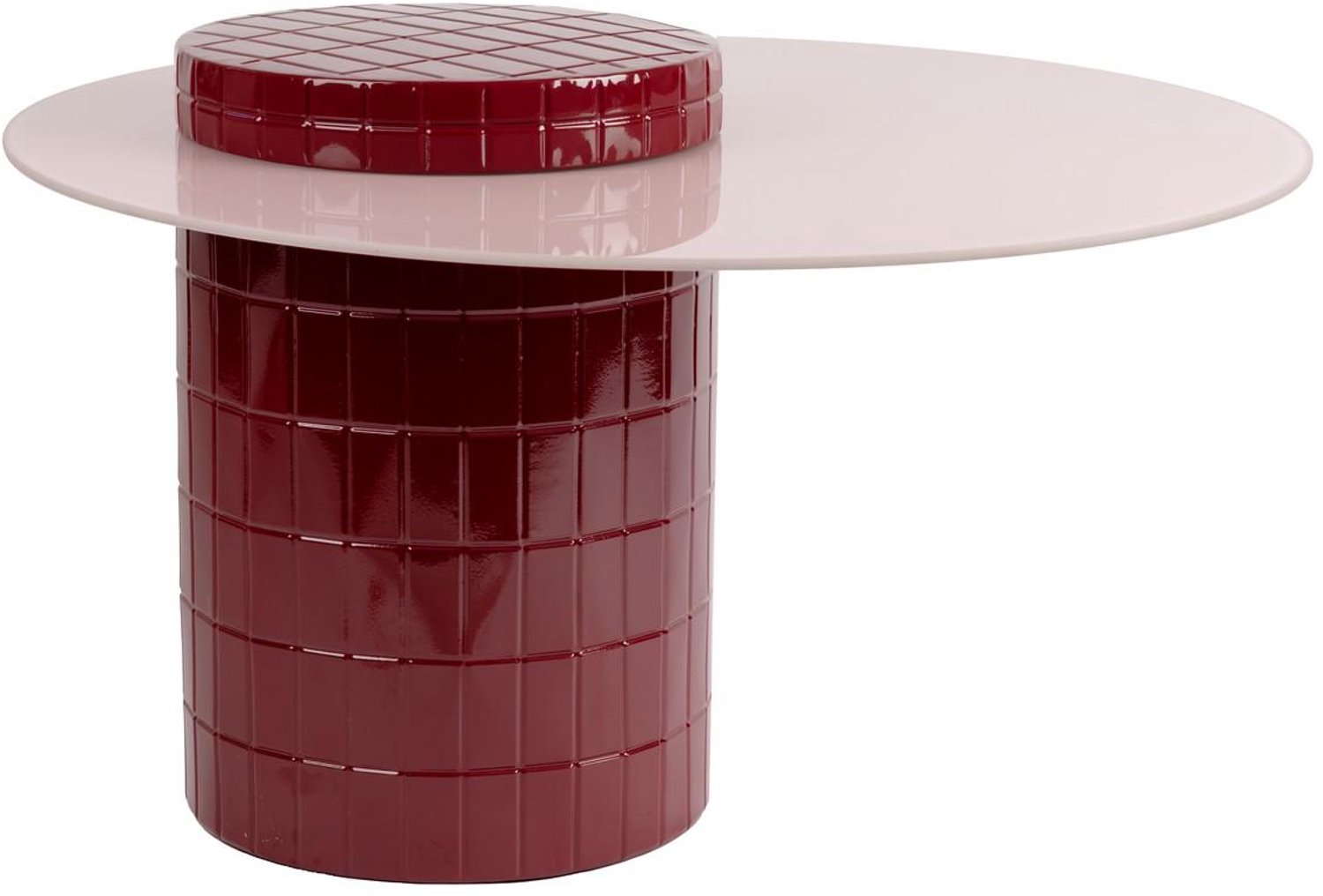 Fameilleur bijzettafel 80xH49cm roze Bowie - glazen design salontafel, voor woonkamer, slaapkamer en hoek naast de bank, woondecoratie voor modern interieur, mooi als cadeau
