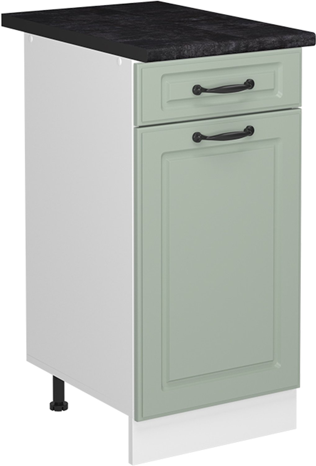 Vicco Keukenonderkast R-Line, Mint landelijk/Wit, 40 cm antraciet werkblad