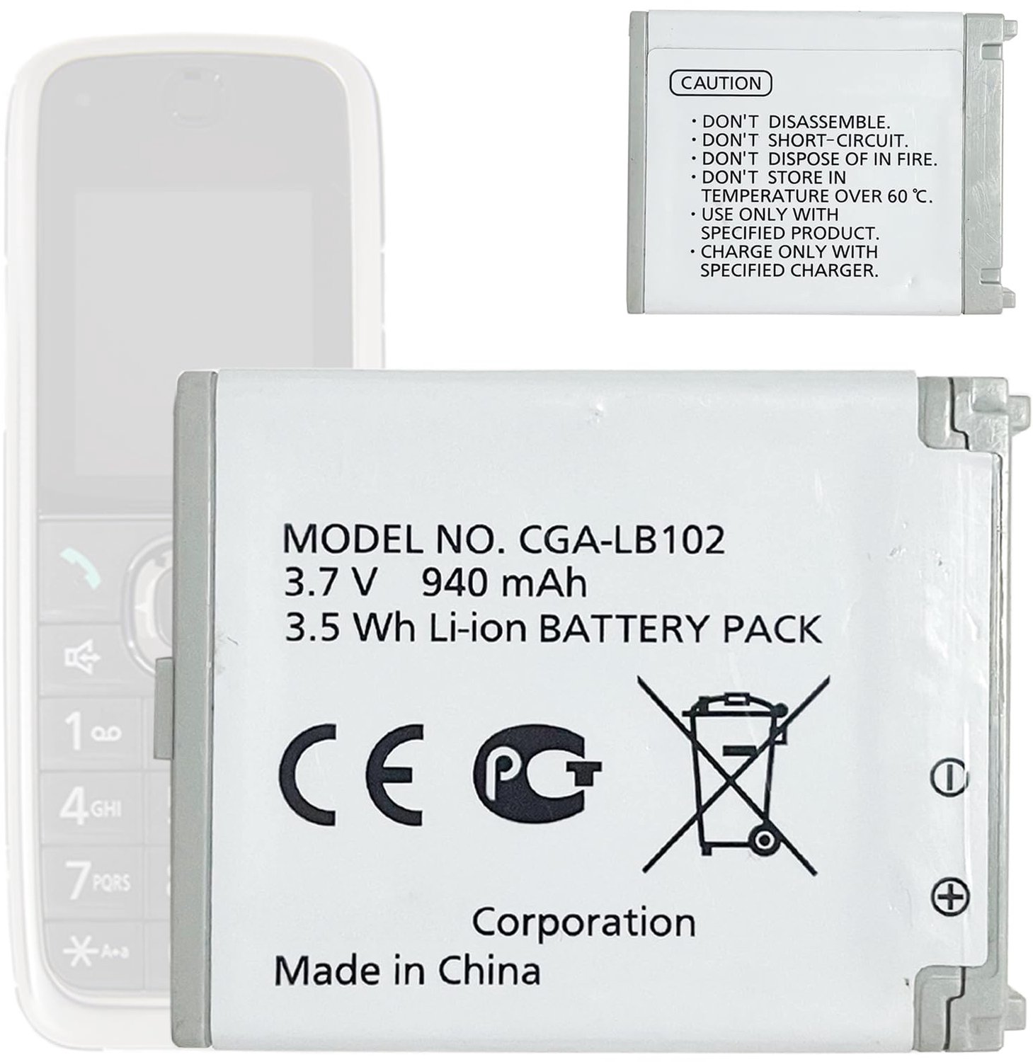 Vervangende Accu voor KX-TU301, CGA-LB102