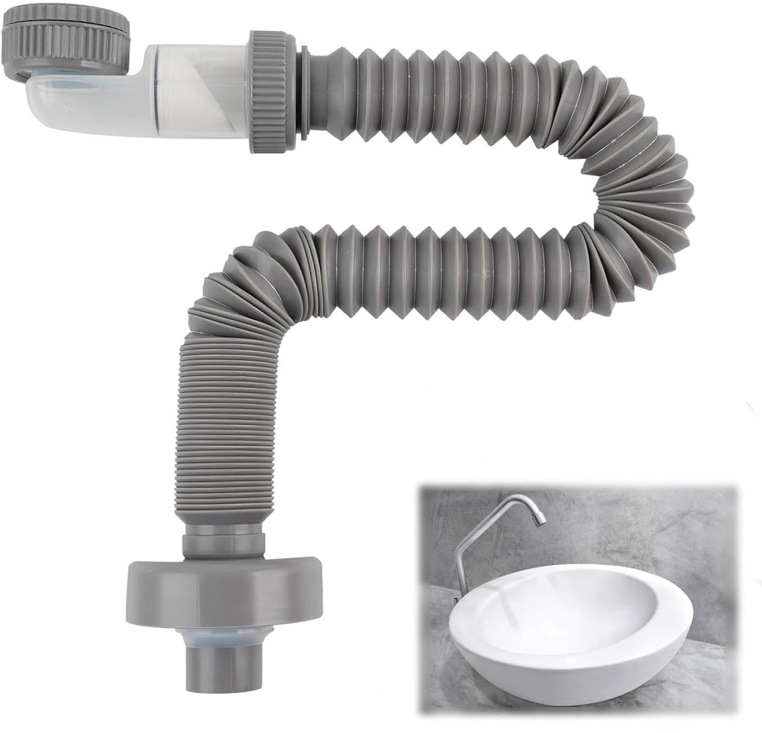 Flexibele Sifon met Geurafsluiting 1 1/4 Inch