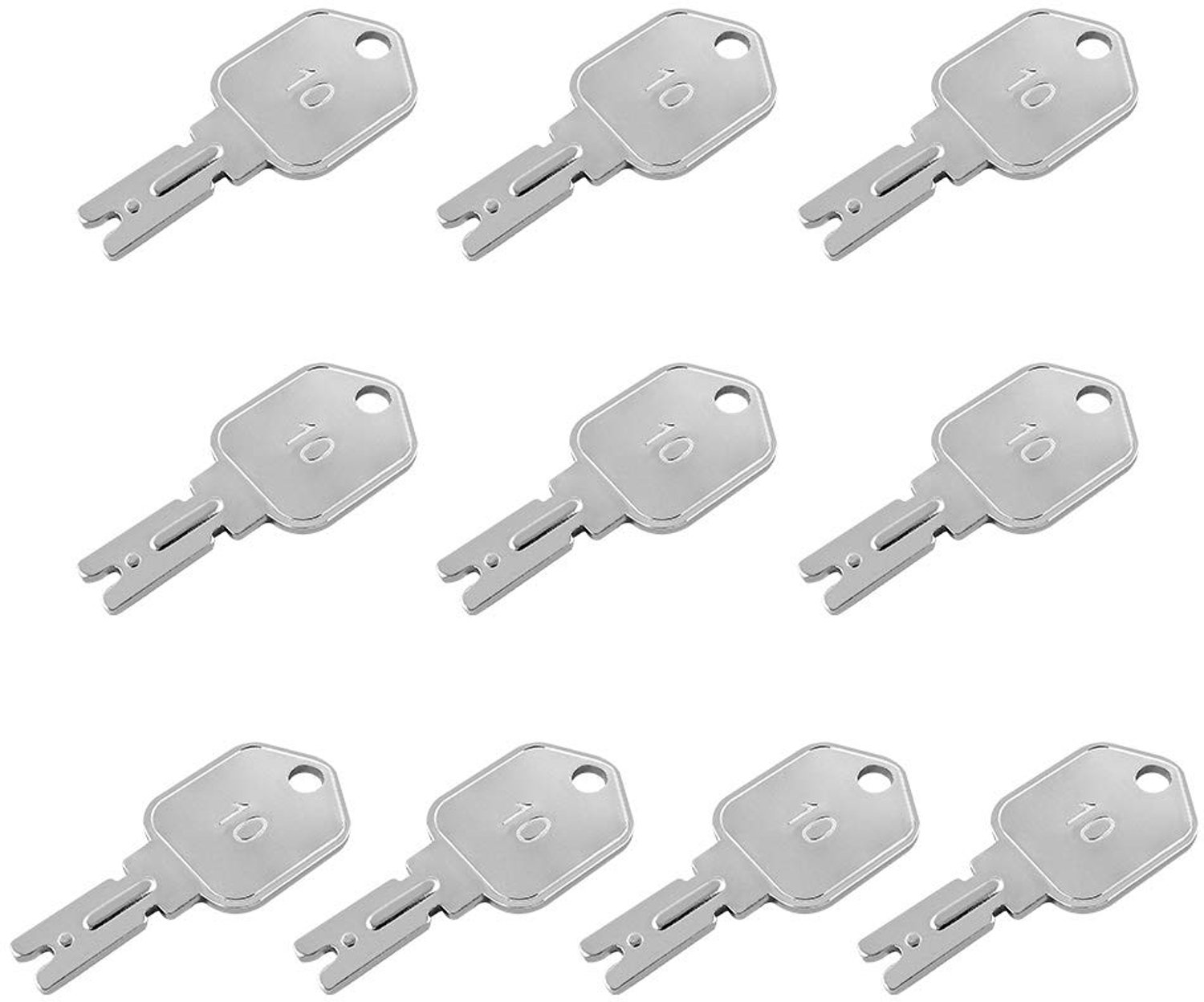Set van 10 Vorkheftruck Sleutels voor Zware Machines