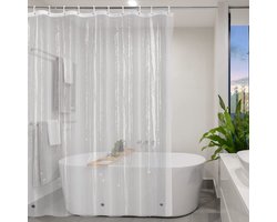 Yisure Douchegordijn Transparant - Waterdicht en Wasbaar met Magnetische Onderzijde (180 x 220 cm)