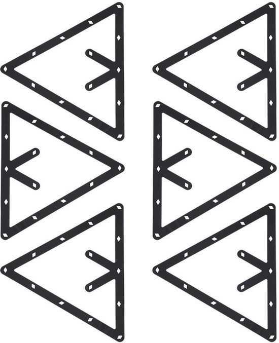 Amerikaanse Pooldriehoek, Balhouder Positionering Kleine Biljarttafel Biljartkeu-accessoire 6-delige Set Rek Zwarte Driehoek — afbeelding 3