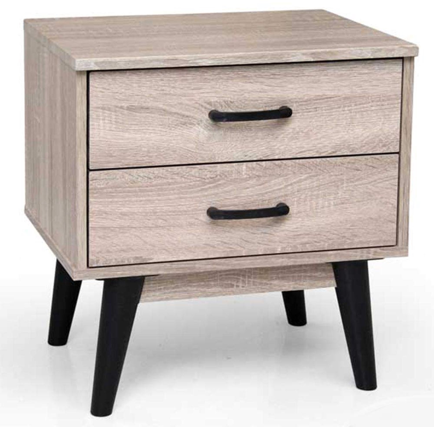 Moderne Nachttafel met 2 Lades van Eikenhout