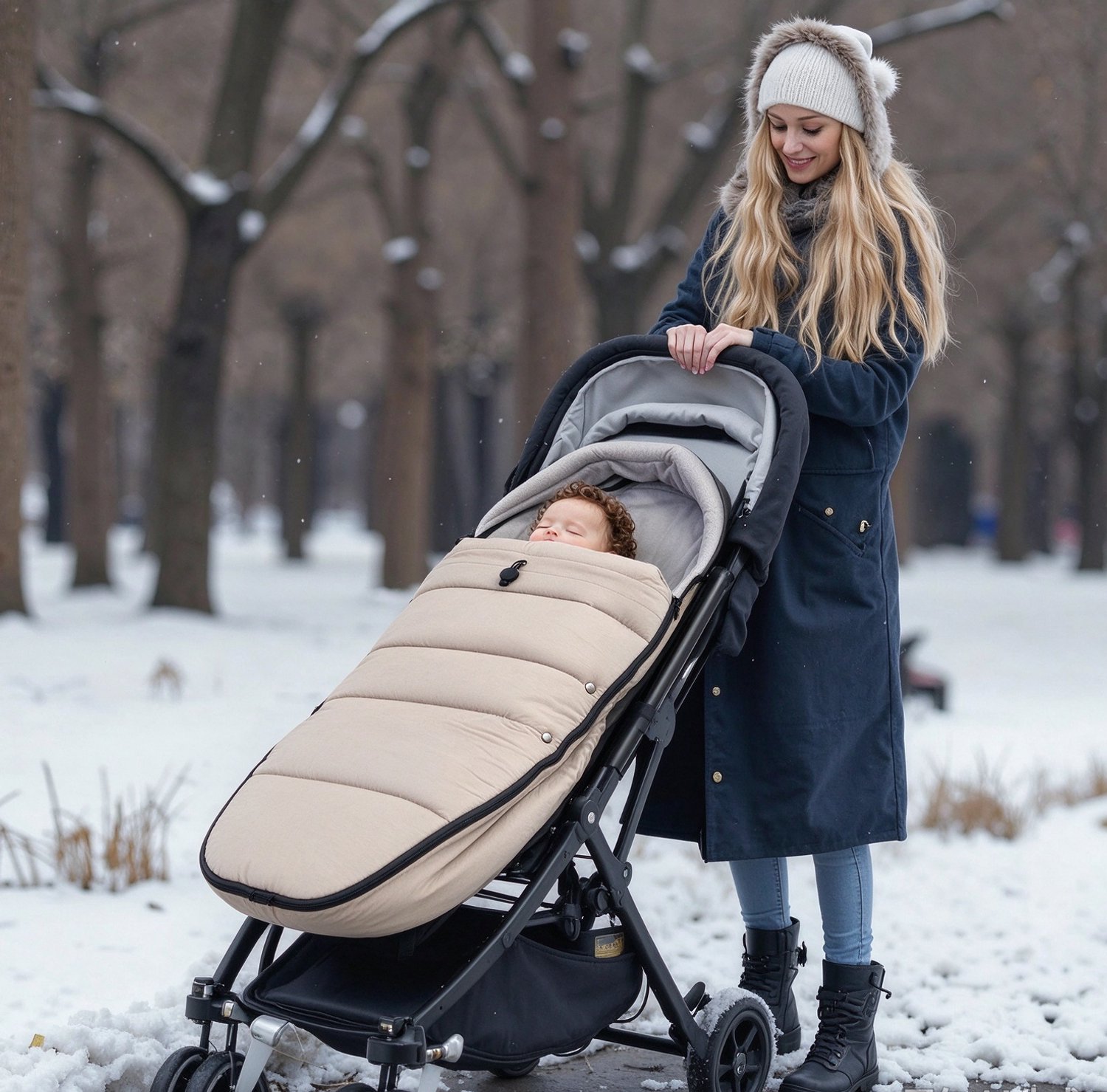 Universele voetenzak voor kinderwagens – Zachte, wind- en regenbestendige slaapzak – Warme hoes voor baby's voor de herfst/winter – Winddichte slaapzak voor pasgeborenen – Universele beschermhoes voor kinderwagens bij koud weer – roze – foto 7