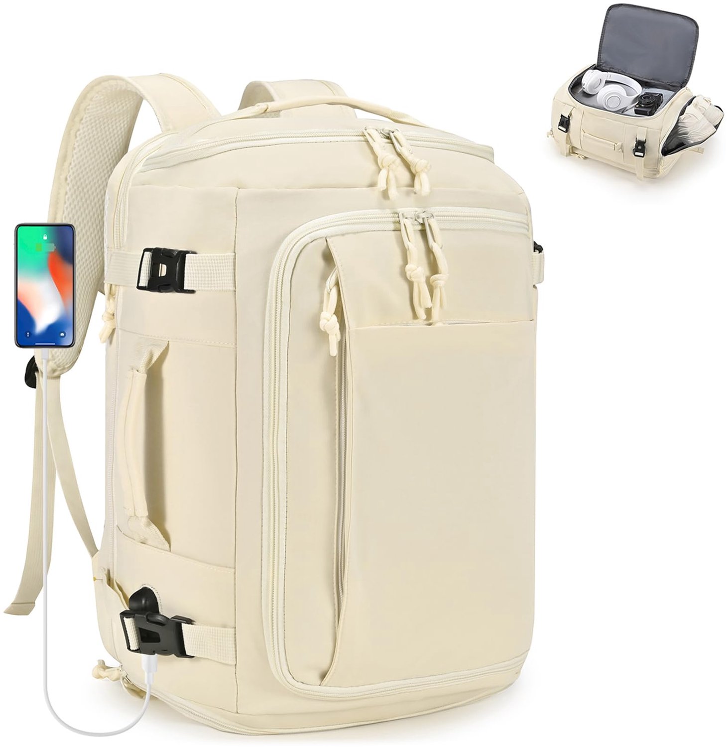 Uitbreidbare Reisrugzak voor Cabin Luggage met USB Oplaadpoort