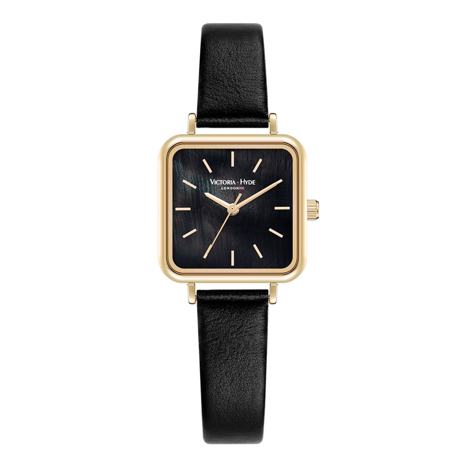 Victoria Hyde "Callisto" - Dames Horloge - Leren Band - Horloges voor Vrouwen & Meisjes - Polshorloge - goudkleurig horloge dames met smalle band - 3ATM Waterdich - Zwart