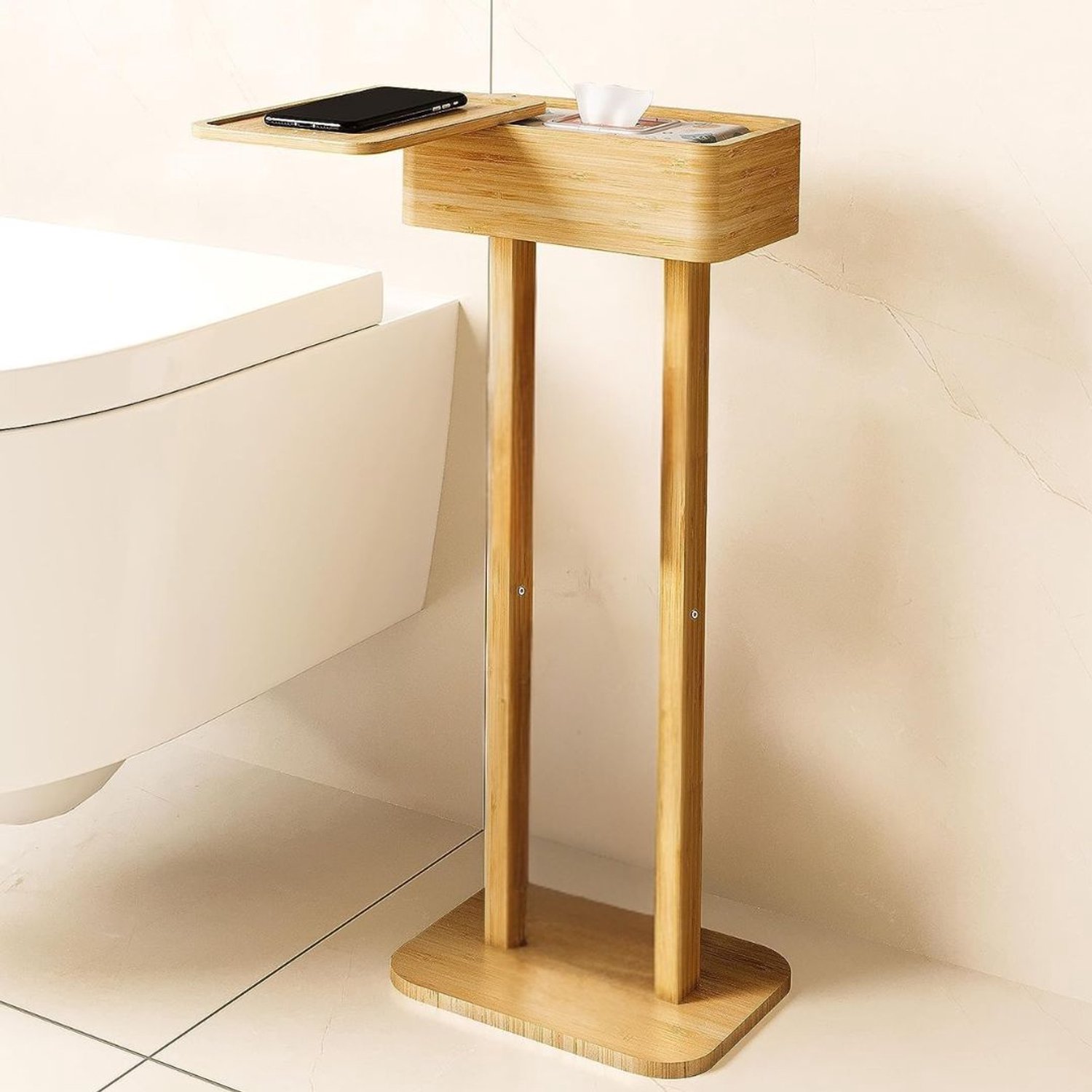 Vantivo® Toiletbutler - Toiletrolhouder Staand-Bruin