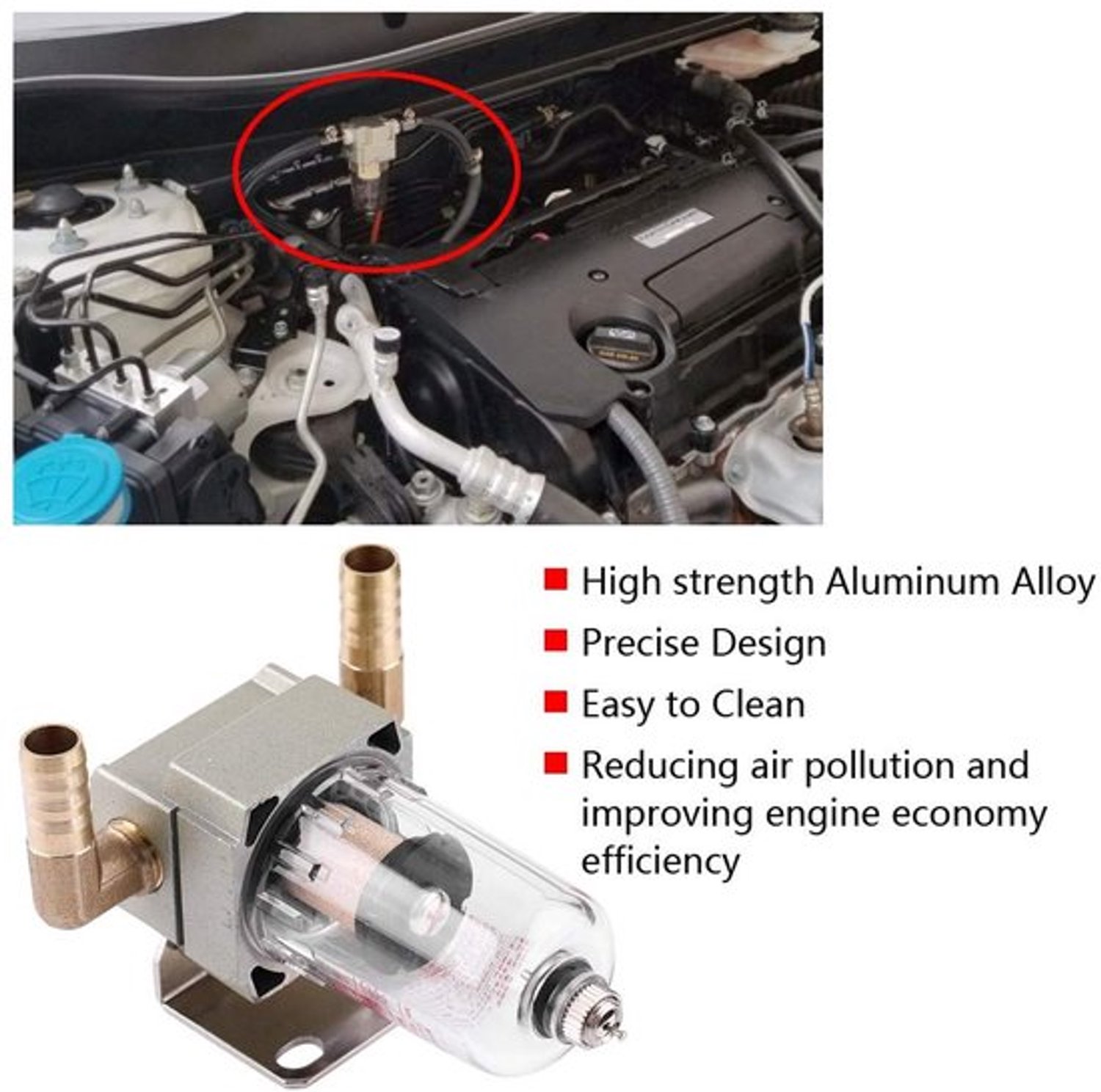 Motorolieafscheider Vangst Kan Reservoir Tank Auto Universele Motorolieafscheider Olievanger Kan Filter Aluminiumlegering voor Honda Civic Acura voor voor fit voor benzine barc