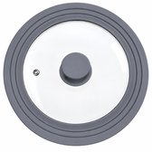 SB Line Universele glazen deksel met siliconen rand - voor pannen van 28cm/30cm/32cm - Grijs