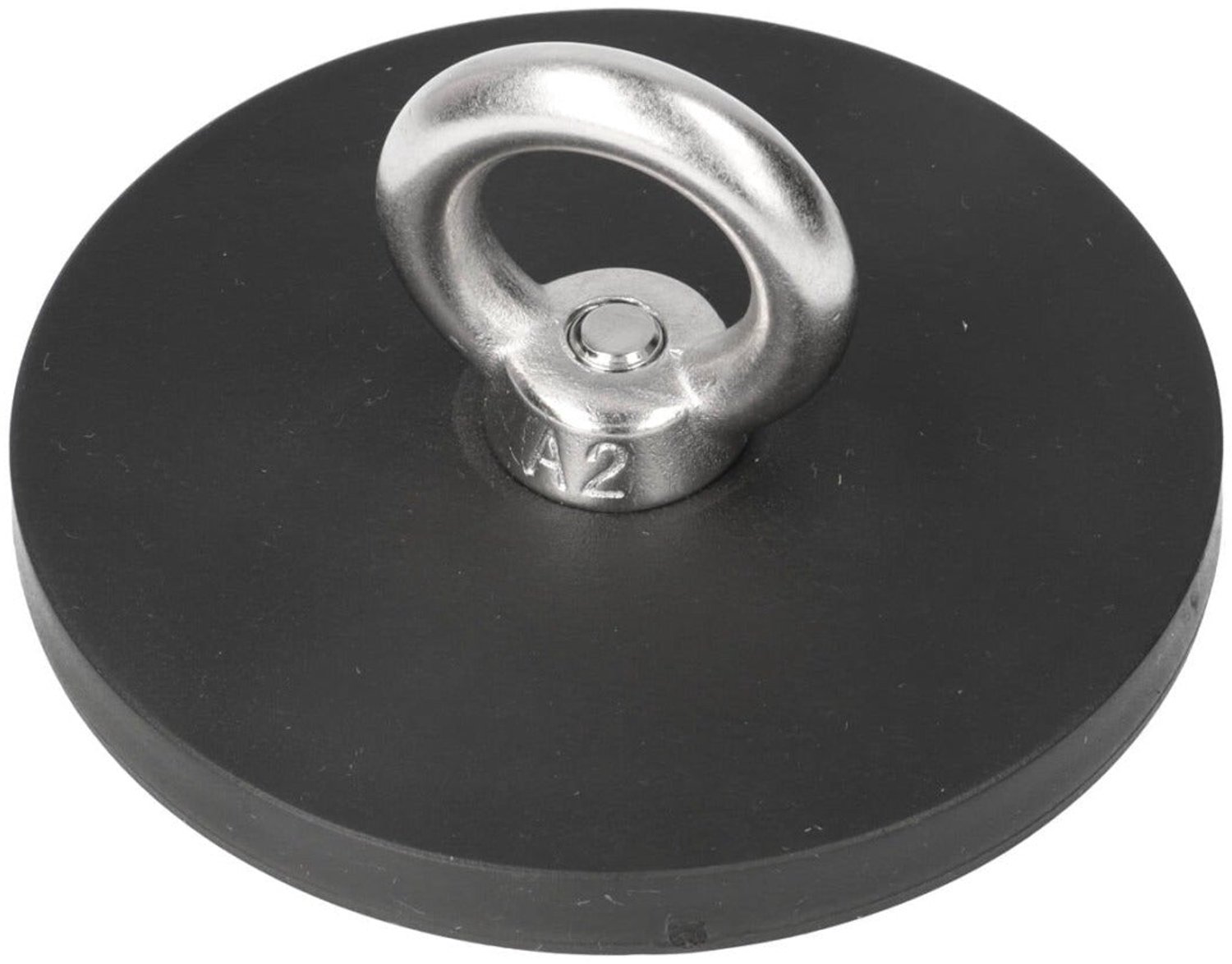 Neodymium Rubber Oogmagneet Ø88 mm N40 RVS Oog