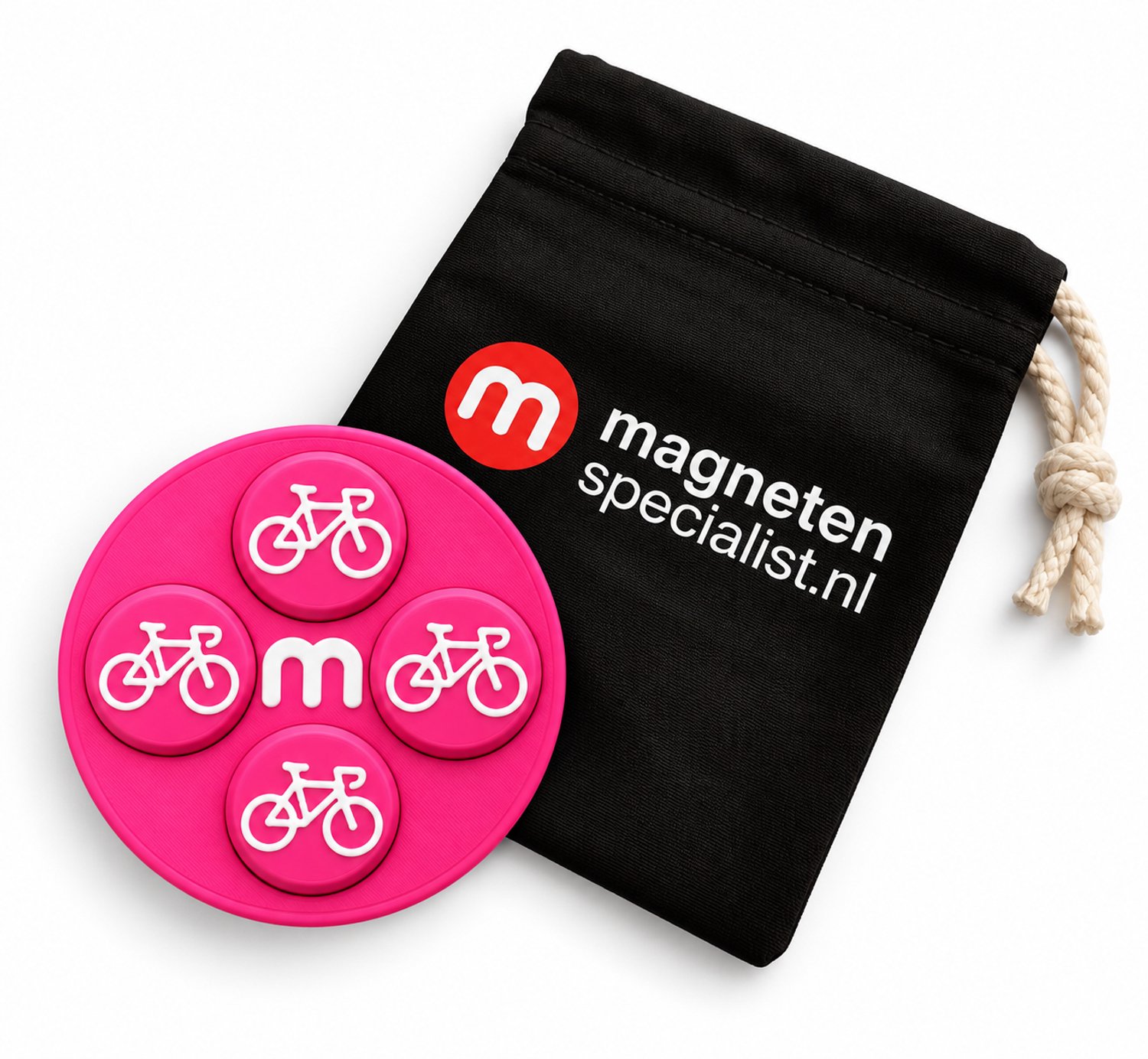 Startnummer Magneten Wielrennen – Roze – Set van 8