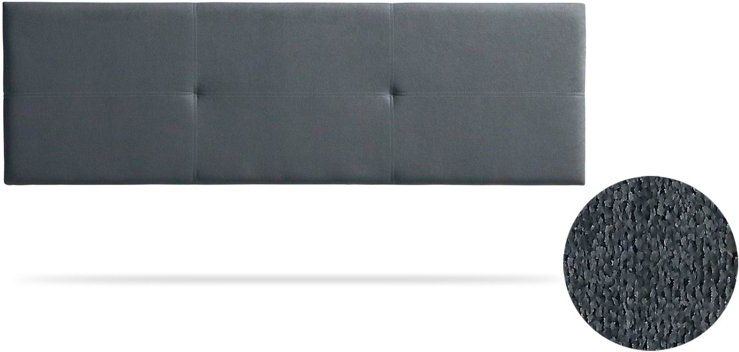 Moonia Alma - Hoofdbord 90 cm - Gestoffeerd - Aqualine stof lichtgrijs - Wandmontage met muurschroeven