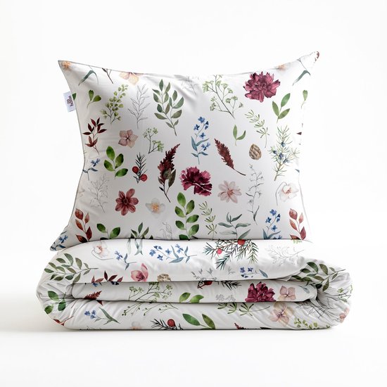 Zohome Celeste Dekbedovertrek - Wit - Eenpersoons - Dekbedhoes van 100% Katoen-Flanel - Bladeren - 140x220 + 1 sloop 60/70 cm - AW25 van Merkloos — afbeelding 4