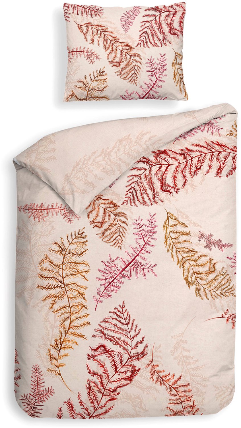 Heckettlane Dekbedovertrek met instopstrook - Roze - Dekbedovertrek van 100% Katoen-Satijn - Koraal - 140x200-220 cm + 1 sloop 60/70 cm - Honolulu Kamea Soft Pink