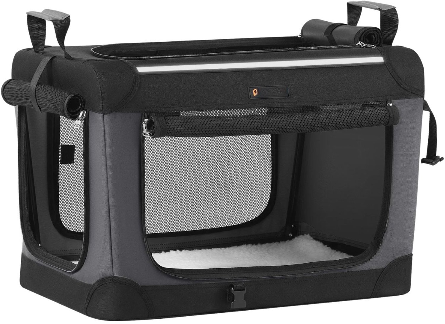 Transportbox voor kleine honden - Opvouwbare honden tas met mesh deuren - Reizen - Zwart