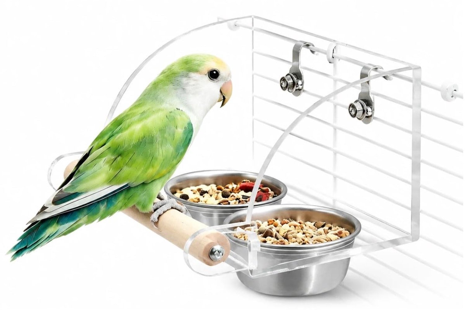 Roestvrijstalen Vogelvoederbak met Houten Frame