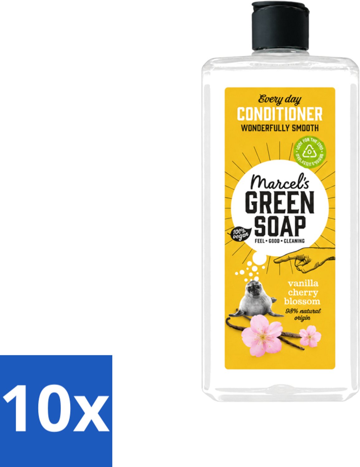 10 x Marcel’s Green Soap – Conditioner – Vanilla & Cherry Blossom – 300 ml - Voordeelverpakking - 10 stuks