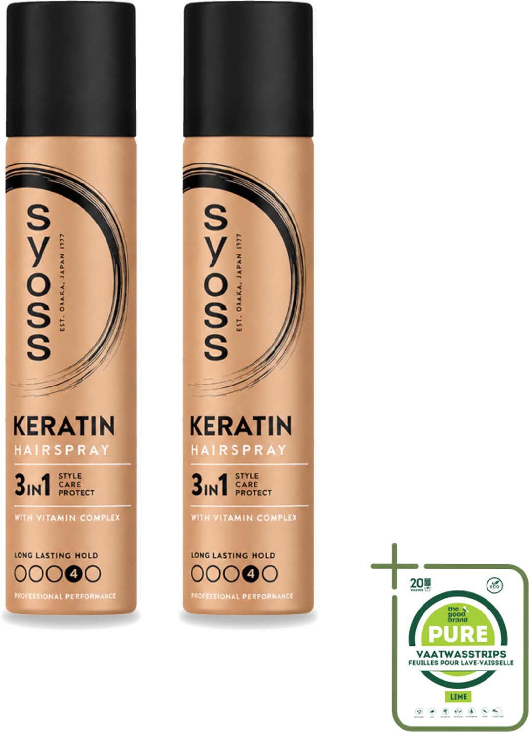 2 x Syoss - Haarspray - HSP Keratin - 75 milliliter - Grootverpakking - Vaatwasstrips - Koffiezetapparaat - Koffiezetapparaat - Koffiezetapparaat