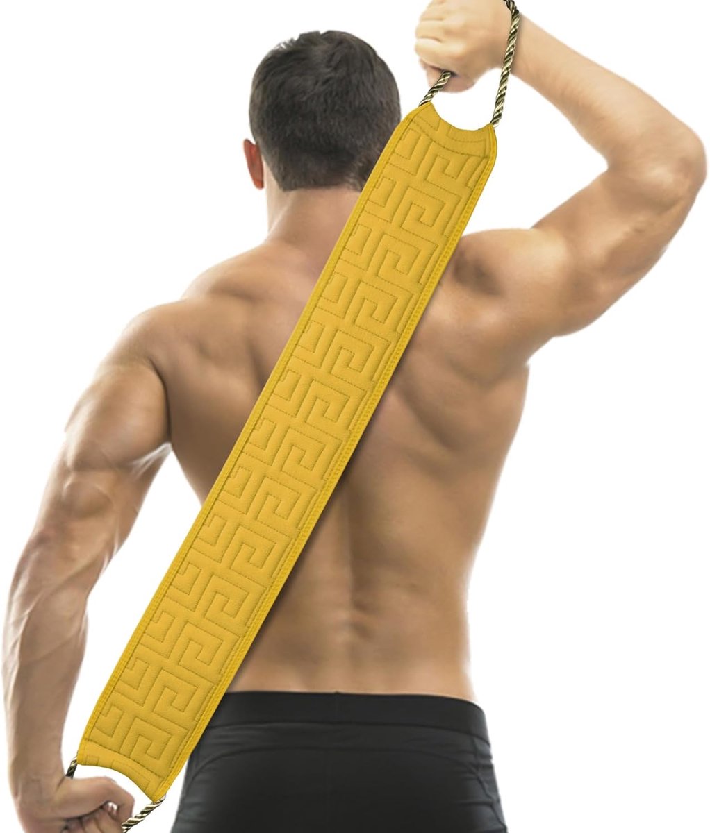 Fibre Peeling-riem, rugpeeling-scrubber voor de douche, verlicht de rug, natuurlijke rugreiniging, voor de douche van mannen en vrouwen, voor dieptereiniging, gembergeel