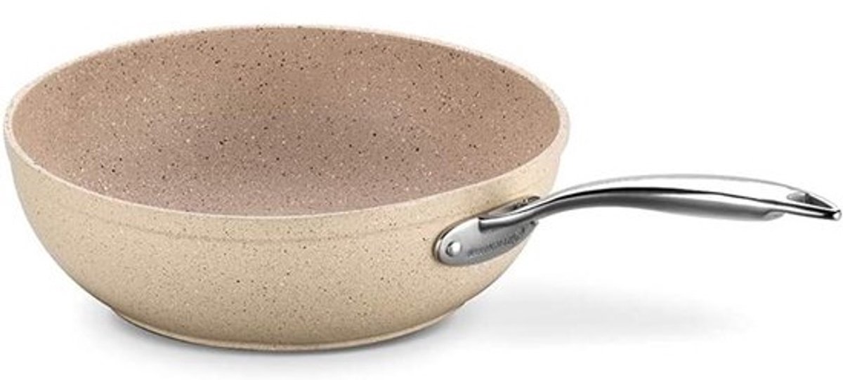 RVS Wokpan met Antiaanbaklaag - 24 cm - Geschikt voor alle warmtebronnen