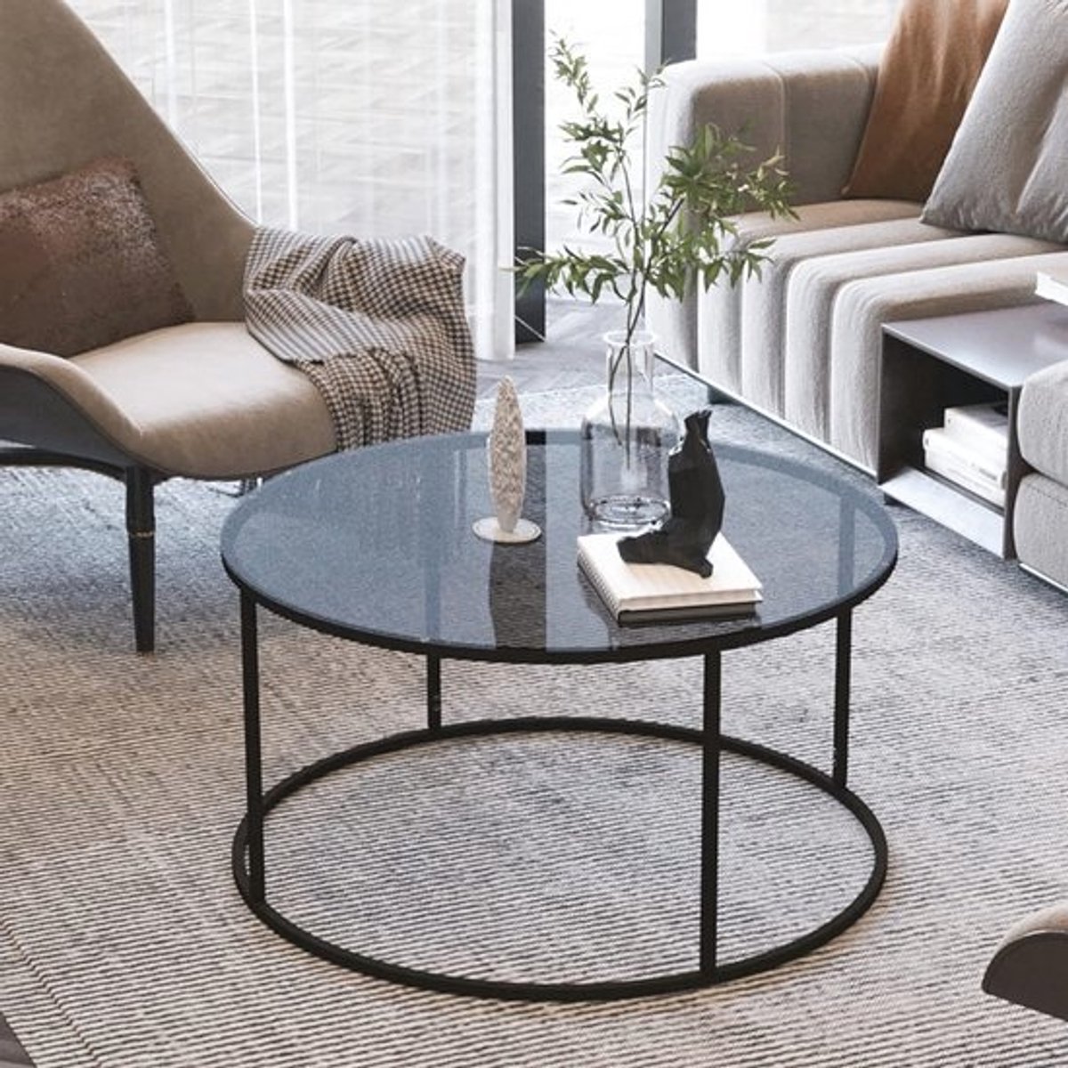 Stijlvolle Salontafel 45x80cm - Zwart en Transparant